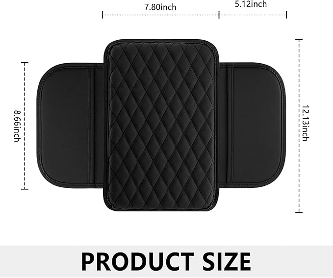 Stacool Upgraded Car Center Console Cover,Microfiber Leather Car Armrest Cover Cushion with 2 Storage Bags,Universal Car Armrest Storage Box (Black) - Image 2