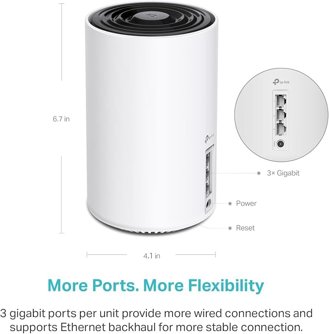 TP-Link Deco XE75 AXE5400 Tri-Band WiFi 6E Mesh System - Covers up to 2900 Sq.Ft, Replaces WiFi Router and Extender, AI-Driven Mesh, New 6GHz Band, 1-Pack - Image 6