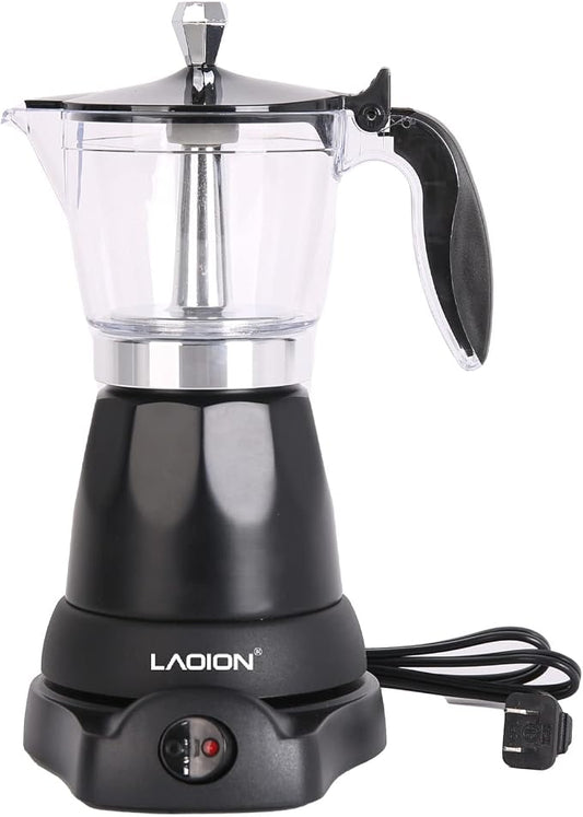 LAOION Cuban Coffee Maker, 6 or 3cup Electric Espresso Coffee Maker | Portable Cafeteras Electricas Modernas, Electric Moka Pot with Detachable Base & Overheat Protection, Coffee Gift by LAOION