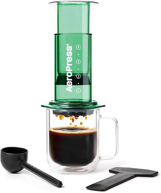 AeroPress Clear Green Coffee Press, French Press, Pour-Over & Espresso Style by AeroPress