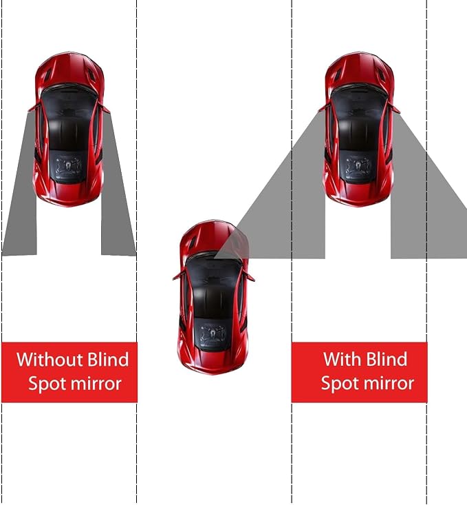 LivTee Blind Spot Car Mirror, Fan HD Glass Frameless Convex Side Mirror Blindspot, Reusable 360° Wide Angle Rear View Car Mirrors with Powerful Adjustable Suction Cup - Exterior Mirrors - Image 2