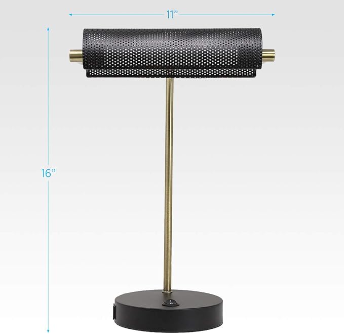 O’Bright LED Desk Lamp with USB Charging Port, Metal Lamp, Flexible Swivel Arms, Soft White LED Reading Light (3000K), Bedside Reading Lamp, Office Lamp, Table Lamp, ETL Listed (Piano Lamp - Black) - Image 6