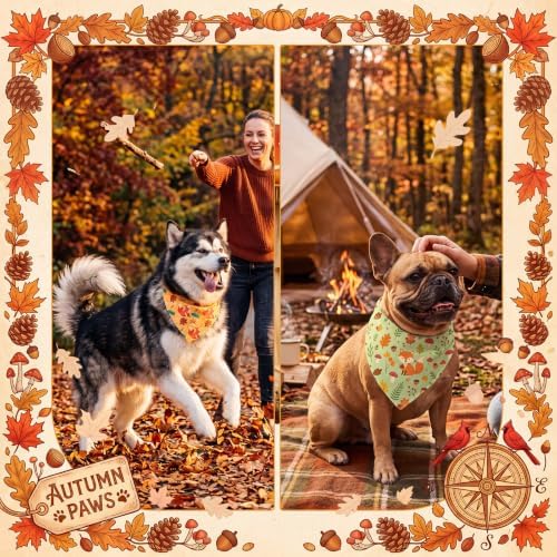 Weewooday 50 Pcs Fall Dog Bandanas Bulk for Autumn Soft Bibs Adjustable - Image 4