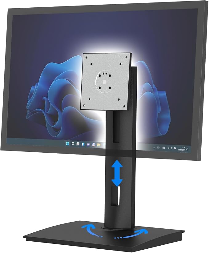 Vesa Monitor Stand with Spring-Adjustable Height, Swivel, Tilt, Rotation Vesa Stand, Compatible with Monitors Within 27 inch and Weighing Between 4.8-7.8lb (Black, Only for 4.8-7.8 lb Monitor) by Unknown