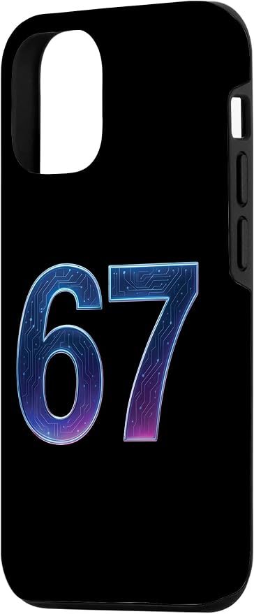 67 Meme Ai Quantum Number 67th Six Seven Tech Digital Future Case for iPhone 12/12 Pro - Image 2