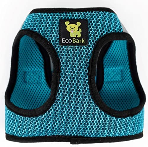EcoBark Step in Dog Harness - Eco-Friendly Small & Medium Breed Dog Harnesses - Reflective and Adjustable Mini Body Halter Vest - Soft Mesh Toy Breed Harness (Aqua Blue, Medium) - Image 6