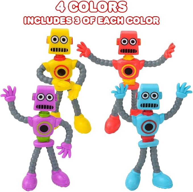 ArtCreativity Bendable Robot Figures, Set of 12 Flexible Men, Birthday Party Favors for Boys and Girls, Stress Relief Fidget Toys, Sensory Toys for Kids and Adults, Goody Bag Stuffers (Pack of 2) - Image 5