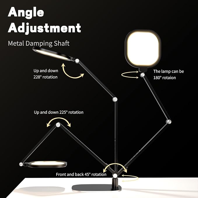 LitONES LED Desk Lamp for Home Office, Soft Edge-lit Design - Modern Style | Eye-Caring Diffused Light, Professional Computer Light for Reading, Crafts & Zoom, Dimmable with 30 Modes, Memory & Timer - Image 5
