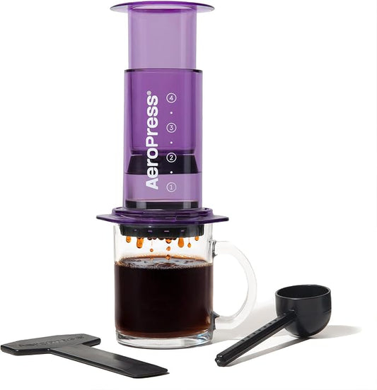 AeroPress Clear Purple Coffee Press, French Press, Pour-Over & Espresso Style by AeroPress