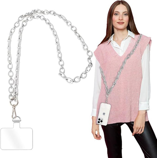 Crossbody Lanyard Strap, Universal Phone Chain Strap with Detachable Tether Tab, Durable Metal Strap Compatible with Most Phone Bags Purse by Turkalla