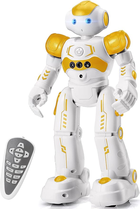 KingsDragon RC Robot Toys for Kids, Gesture & Sensing Programmable Remote Control Smart Robot for Age 3 4 5 6 7 8 Year Old Boys Girls Birthday Gift Present,Yellow by KingsDragon