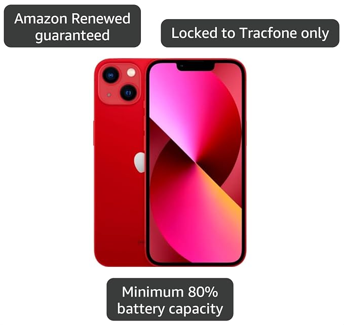 Apple iPhone 13, 128GB, PRODUCT RED - Unlocked (GSM Only) (Renewed) - Image 3