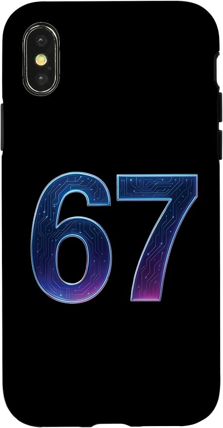 67 Meme Ai Quantum Number 67th Six Seven Tech Digital Future Case for iPhone X/XS by Unknown