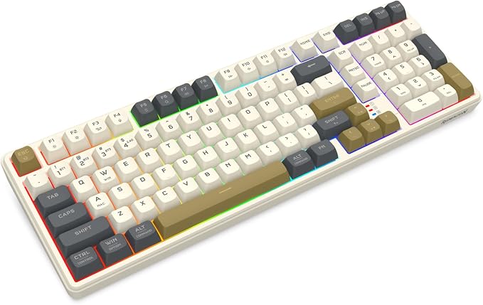 Redragon K528 Wireless Gaming Keyboard Bluetooth Computer Keyboards Creamy Cute with Number Pad RGB Backlit Tri-Mode BT/2.4GHz/USB-C, 4000mAh Battery for Win/MAC- Dusty Olive - Image 7