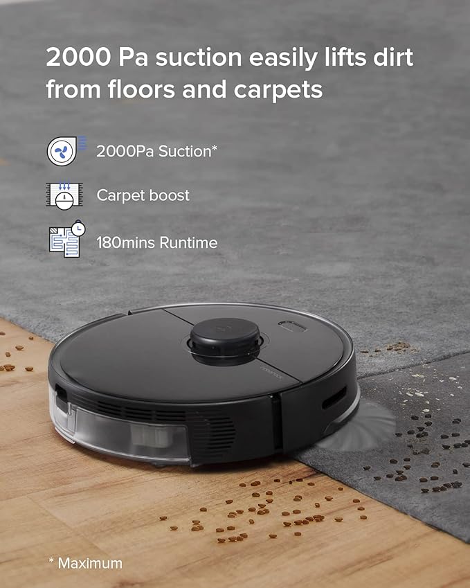 roborock S5 MAX Robot Vacuum and Mop Cleaner, Self-Charging Robotic Vacuum, Lidar Navigation, Selective Room Cleaning, No-mop Zones, 2000Pa Powerful Suction, 180mins Runtime, Works with Alexa - Image 4