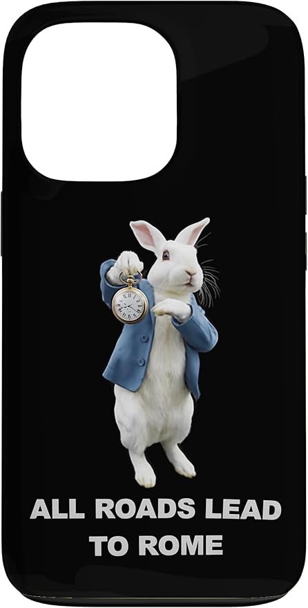 Funny AI Rabbit Meme Tshirt - All Roads Lead to Rome Humor Case for iPhone 13 Pro by Unknown