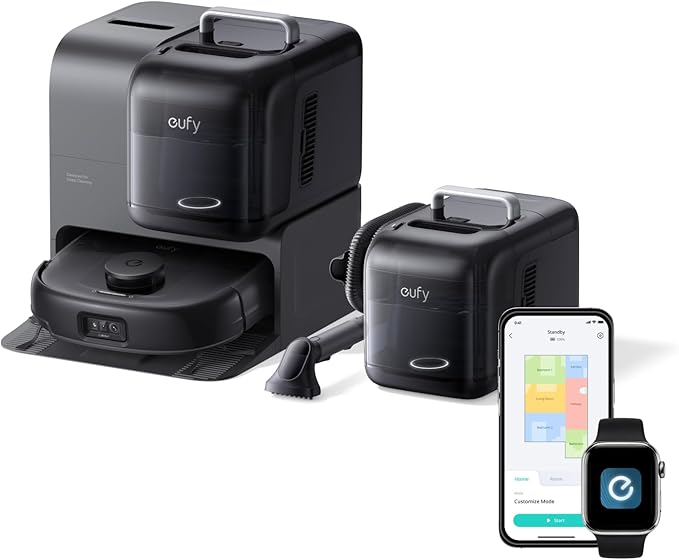 eufy E28 Matic Robot Vacuum and Mop, 20,000 Pa, Portable Carpet Cleaning | Roller Mop with HydroJet System, All-in-One Robot Vacuum and Mop Combo, Zero-Tangling, Corner-to-Edge Cleaning by Unknown