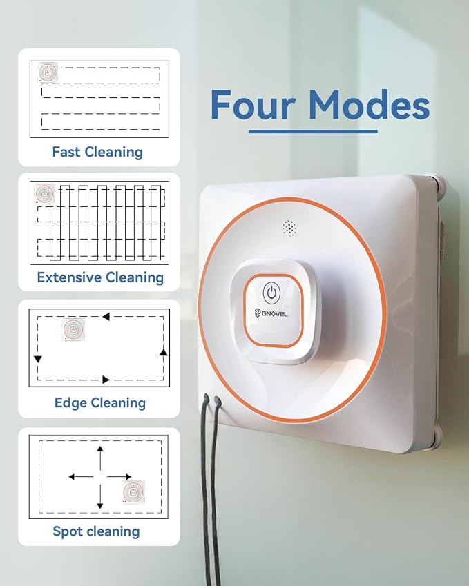 8000Pa Anti-Fall Window Cleaner Robot Auto Spray for High Rise Glass | 4 Cleaning Modes with Intelligent Path Planning,15-Stage Anti-Fall System,Remote Control,120mL Water Tank - Image 5