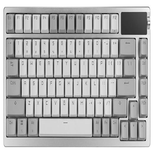 ASUS ROG Azoth Wireless Mechanical Gaming Keyboard – 75% TKL, Tri-Mode Connectivity, Hot Swappable Pre-lubed ROG NX Snow Linear Switches, PBT Keycaps, RGB, OLED Display, PC/Mac Support - White | Tri-Mode Connectivity, Hot Swappable Switches, Pre-lubed ... - Image 9