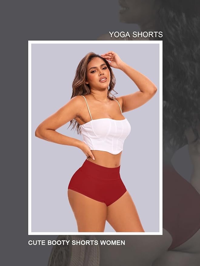 Cut Out Yoga Shorts Booty Butt Lifting Scrunch Shorts High Waisted Workout Gym Active Hot Pants - Image 4