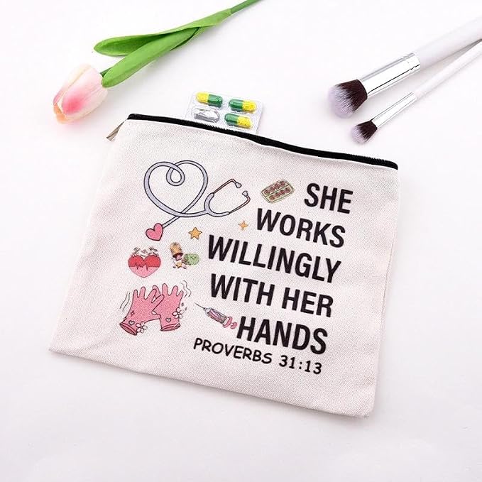 Nurse Pouch Bag for Work Supplies Graduation Nursing Practitioner School Gifts Nurse Stuff Essential Nurses Accessories for Women Bag Nursing Preceptor Gifts from Student Nurses Bday Week Present - Image 7