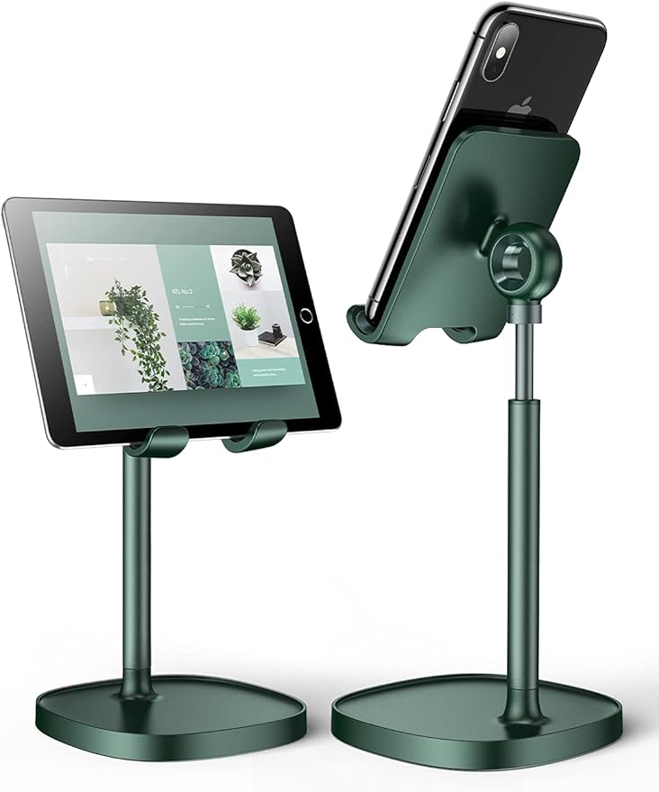 LISEN Cell Phone Stand Phone Holder for Desk, Gaming for Nintendo Switch | Phone Holder for Desk, Green Desk Accessories, Office Accessories for Women, Compatible with Switch iPad, 4-10 in Devices by Lisen