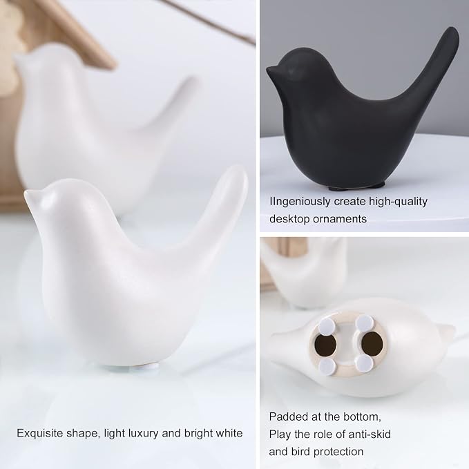 Notakia Small Birds Statues Black Modern Farmhouse Decor Deals, Farmhouse Decor for Kitchen Counter, Bathroom Shelf, Living Room, Office Sculpture, Knick Knacks for Shelves - Image 8