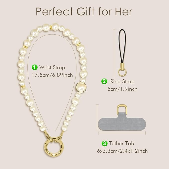 SURPHY Phone Charm, Handmade Beaded Phone Wrist Strap with Tether Tab | Phone Charm Strap, Phone Chain with Premium Metal Buckle, Wrist Strap Fits Cellphone Cases, Wallets, Bags, Keys - Image 6