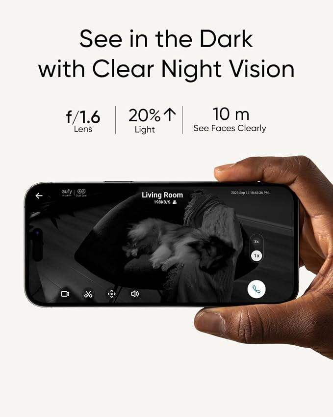 eufy Security 4K Indoor Cam S350, No Subscription, Dual Cameras, 8× Zoom, 360° Coverage, Works as a Pet Camera, Nanny/Senior/Baby Monitor, AI Auto-Tracking, Human/Pet/Cry Detection, 2.4/5 GHz Wi-Fi - Image 8