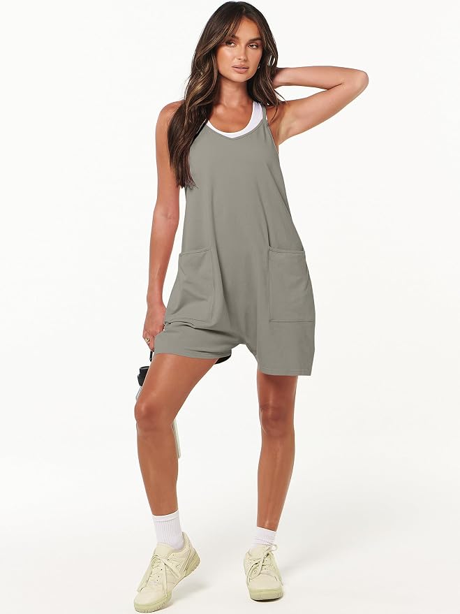 ANRABESS Womens Rompers Summer Casual Loose Sleeveless Overalls Spaghetti Strap Shorts Jumpsuit 2026 Beach Vacation Clothes - Image 3