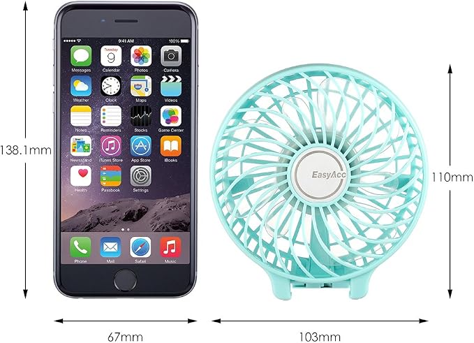 EasyAcc Mini Handheld Fan, USB Desk Fan Small Personal Portable Stroller Table Fan with Rechargeable Battery Operated Cooling Folding Electric Fan 3-10H Working Hours for Travel Office Outdoor - Image 8