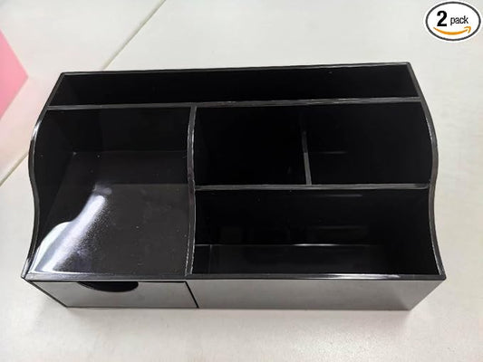 HBlife Acrylic Desk Organizer with Drawer, Pen & Pencil Holder, Multifunctional Desktop Caddy for Office Supply and Organization by HBlife