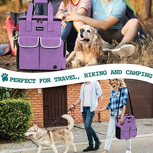 PetAmi Dog Travel Bag Organizer, Pet Supplies Diaper Tote, Purple - Image 6