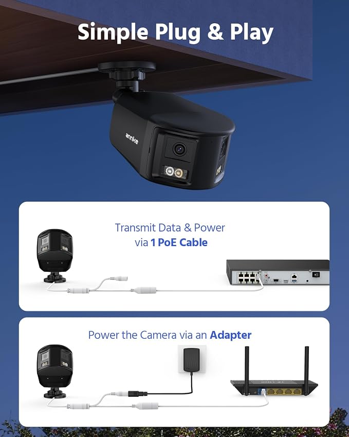 ANNKE FCD800 4K 8MP Dual-Lens PoE Security Camera, 2mm 180°Wide Angle, Smart Dual Light Color Night Vision, Two-Way Audio, Light&Sound Alarm, AI Human/Vehicle Motion Detection, H265+, IP67 - Image 8
