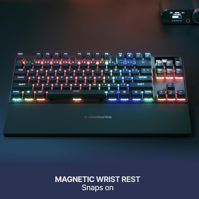 SteelSeries Apex Pro TKL Gen 3 Gaming Keyboard - OmniPoint 3.0 Analog Magnetic Switches, Quickset Auto-Presets (Rapid Trigger, Rapid Tap/SOCD, Protection Mode), OLED, RGB, PBT Keycaps, 2.4G+BT, Black - Image 7