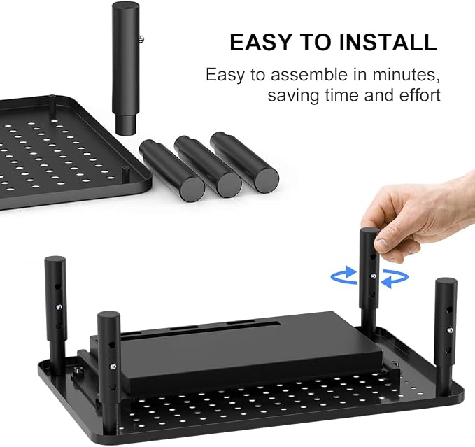 suptek Computer Monitor Stand Riser with Drawer,Monitor Riser for Laptop, Printer, Notebook and All Flat Screen TV Display with Vented Platform,3 Height Adjustable Laptop Riser,1 Pack,Black - Image 5