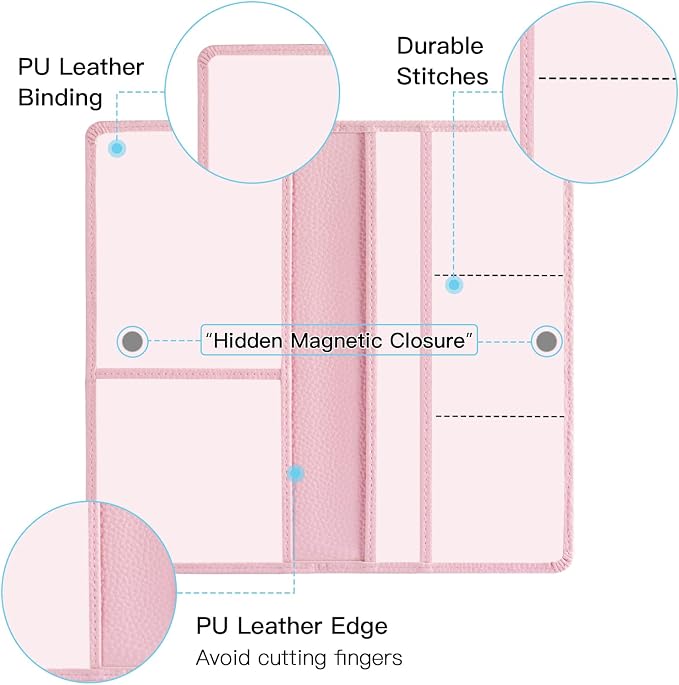 Valardoh Premium Car Registration and Insurance Card Holder, Car Document Holder for Cards, Driver License & other Essential Documents (Pink) - Image 2