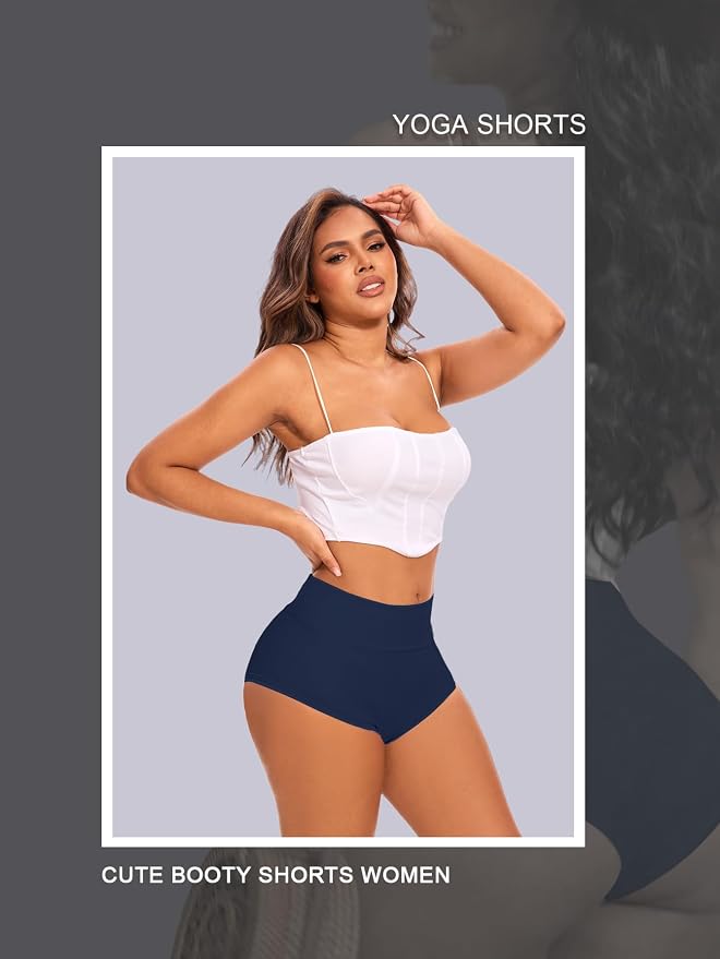 Cut Out Yoga Shorts Booty Butt Lifting Scrunch Shorts High Waisted Workout Gym Active Hot Pants - Image 4