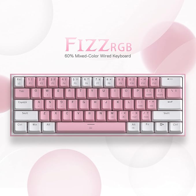 Redragon K617 Wired 60% Compact Hot-Swap RGB Gaming Mechanical Keyboard | 61 Keys Design for More Room to Aim, Swap-Ready Socket for Mod, Vibrant 20-Mode Lighting Hype Vibing, Pro Software Supported - Image 2