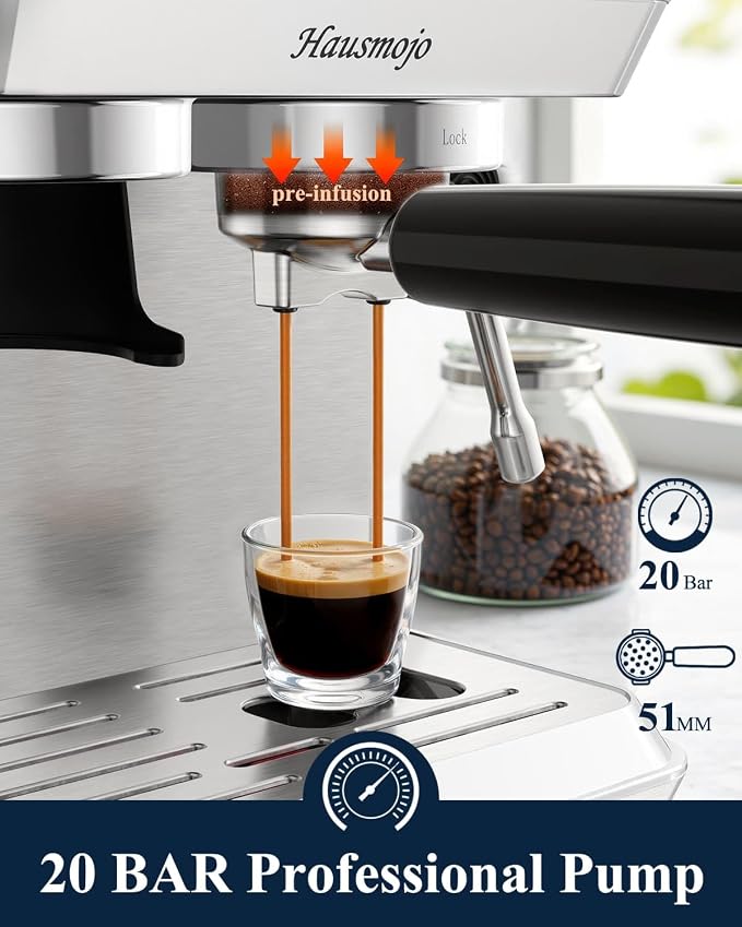 CM1620 Espresso Machine with Built-in Burr Grinder, 20 Bar Bean-to-Cup Espresso Maker with 44 Grind Settings & Steam Wand, Touchscreen Coffee Machine for Latte, Cappuccino - Image 2
