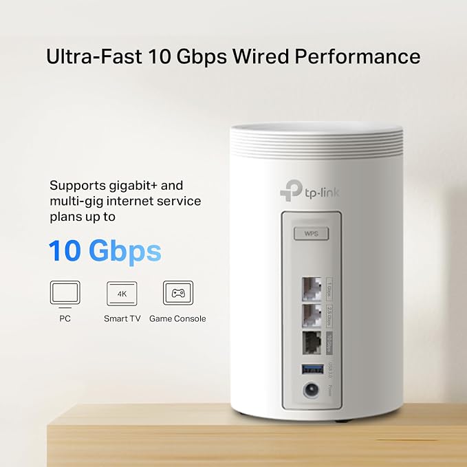 TP-Link Deco 7 Pro BE14000 Tri-Band Wi-Fi 7 Whole Home Mesh System | 8-Stream 14 Gbps | 10 WAN/LAN Port | Up to 8100 Sq.ft, 200 Devices Capacity | 320 MHz, HomeShield, AI-Roaming (BE67 2-Pack) - Image 5