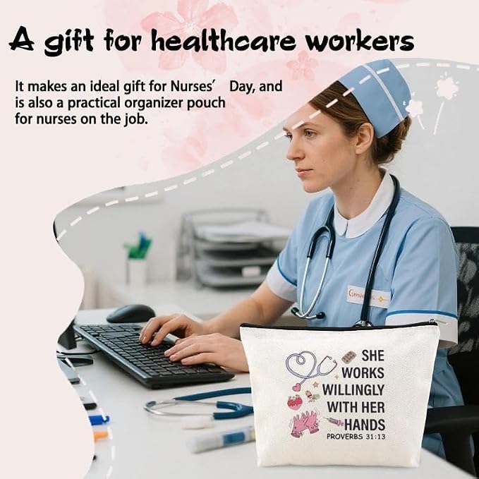 Nurse Pouch Bag for Work Supplies Graduation Nursing Practitioner School Gifts Nurse Stuff Essential Nurses Accessories for Women Bag Nursing Preceptor Gifts from Student Nurses Bday Week Present - Image 4