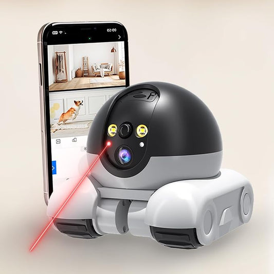 AEZ Robot Camera on Wheels 1080P Dual Lens,Indoor Movable Security Camera with 2-Way Talk,Blinky Bot with Night Vision,Distance Bot App Control for Cats/Dogs/Baby/Elderly (SD/Cloud Storage) by AEZ