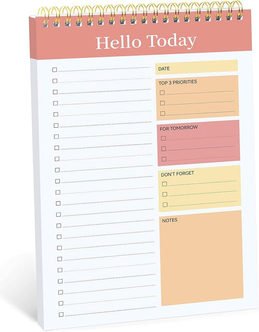 Taja To Do List Notepad, Undated Daily Planner for Work and Goal Setting | Pink, 52 Sheets, 9.8" x 6.5" , for Office, Home and school, Daily Task Planning, Notes and Everyday Organization by Taja