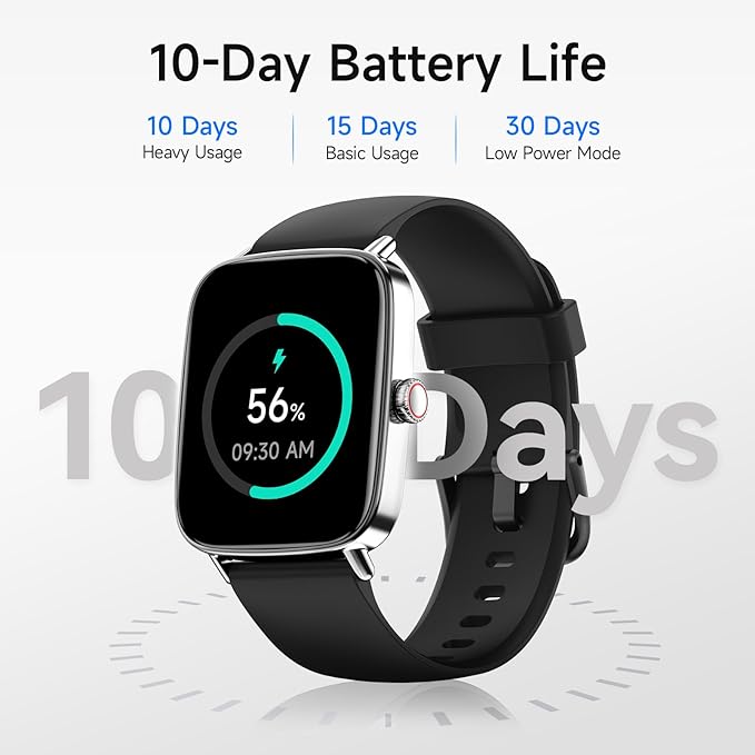 Smart Watch for Men Women, 1.85" HD Smartwatch Compatible iPhone/Samsung/Android (Answer/Make Calls), 100+ Sport Modes Fitness Tracker with Heart Rate/Sleep/SpO2 Monitor, IP68 Waterproof, with 2 Bands - Image 6