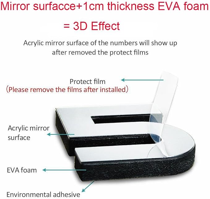 FASHION in THE CITY New 3D DIY Mirror Surface Wall Clocks Modern Design Living Room Decorative Wall Watches … (Red) - Image 3