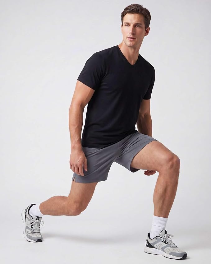 5 Pack Men's Dry Fit V Neck Gym Workout T Shirts Athletic Moisture Wicking | Cooling, Quick Dry, Breathable, Short Sleeve, Exercise, Cycling, Sports, Outdoor, Fitness, Golf, Crossfit, Hiking, Tennis - Image 5