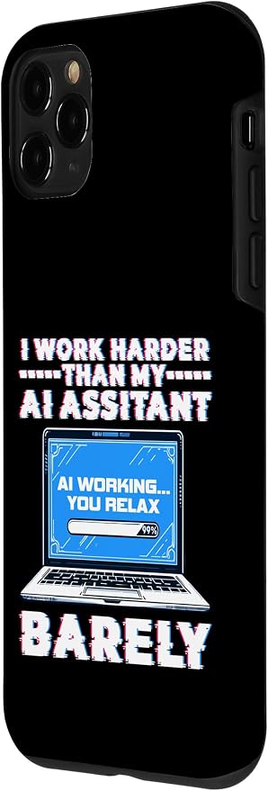 I Work Harder Than My AI Assistant Barely Case for iPhone 11 Pro - Image 2