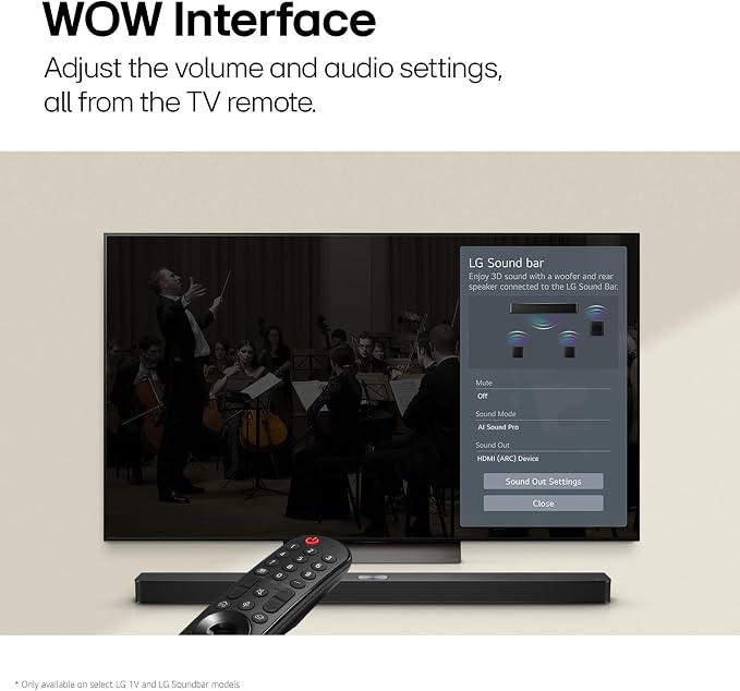 LG S40T 2.1 ch.Soundbar with Wireless Subwoofer, TV Synergy, Wow Interface, AI Sound Pro - Image 4