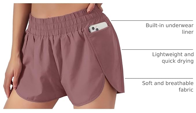 Blooming Jelly Women's Quick-Dry Running Shorts Workout Sport Layer Active Shorts with Pockets 1.75" - Image 4